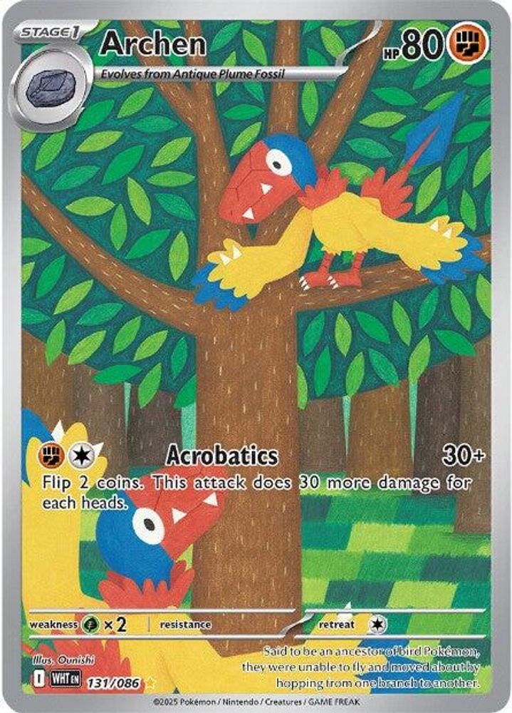 Archen 131/086 Holo Illustration Rare White Flare Pokemon Near Mint