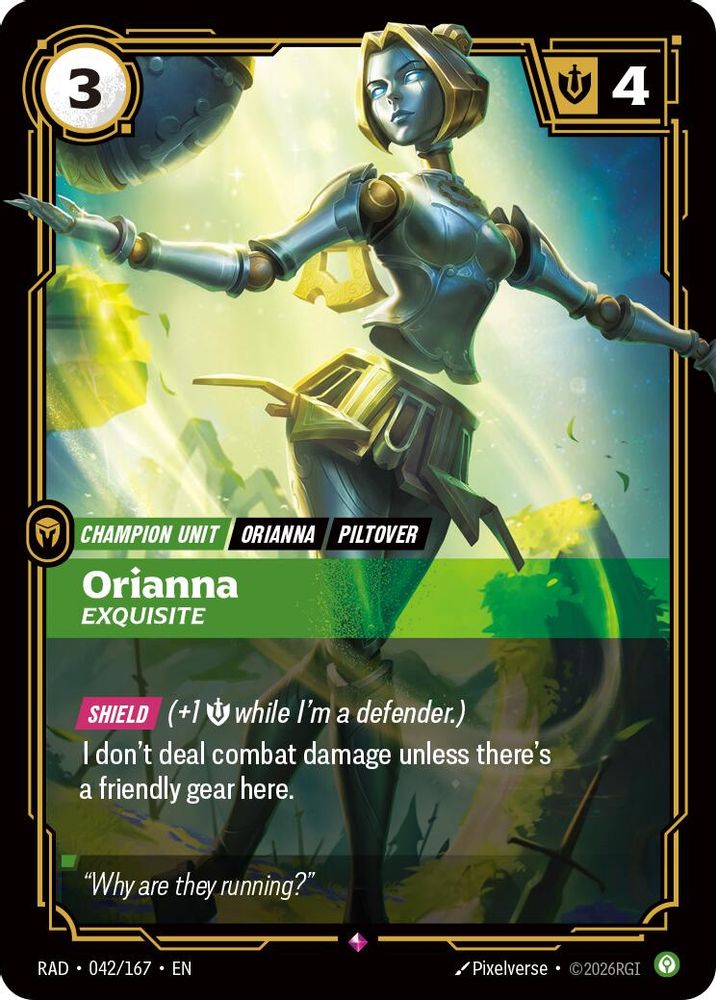 Orianna, Exquisite 042/167 Rare Radiance Riftbound Foil Near Mint