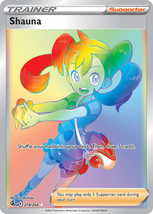 Shauna 278/264 Rainbow Rare Fusion Strike Pokemon Near Mint