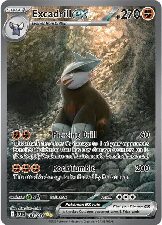 Excadrill ex 168/086 Holo Special Illustration Rare Black Bolt Pokemon Near Mint