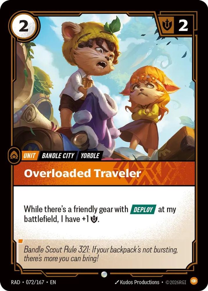 Overloaded Traveler 072/167 Common Radiance Riftbound Near Mint