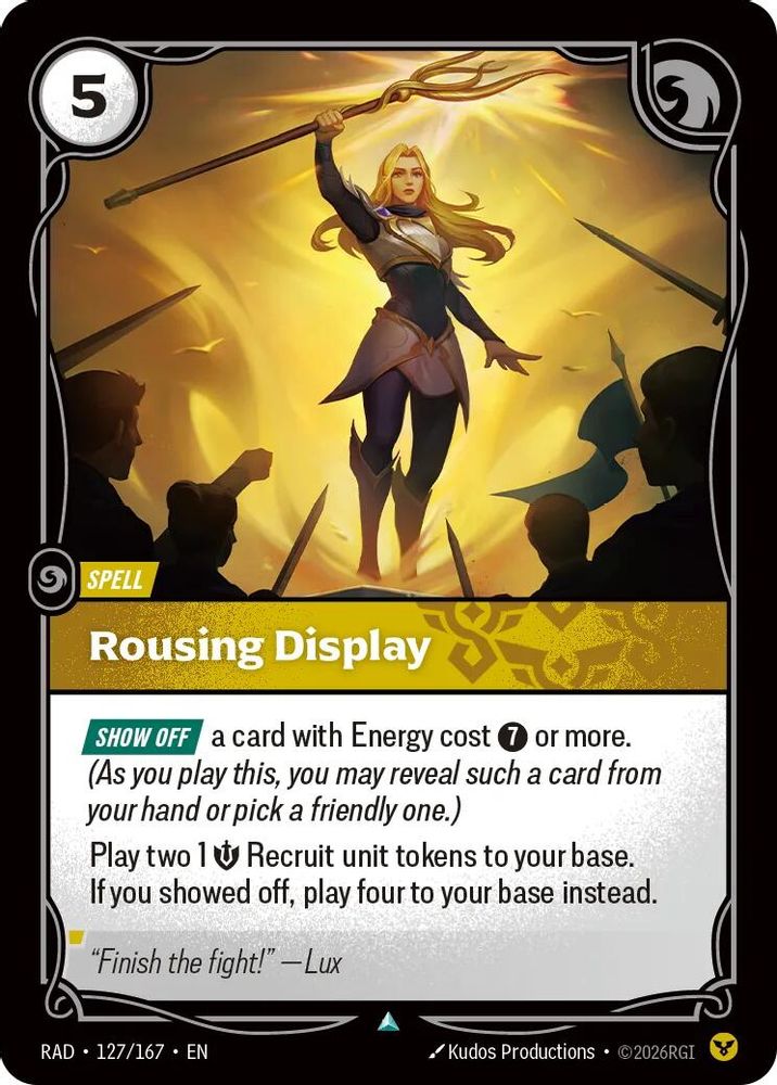 Rousing Display 127/167 Uncommon Radiance Riftbound Near Mint