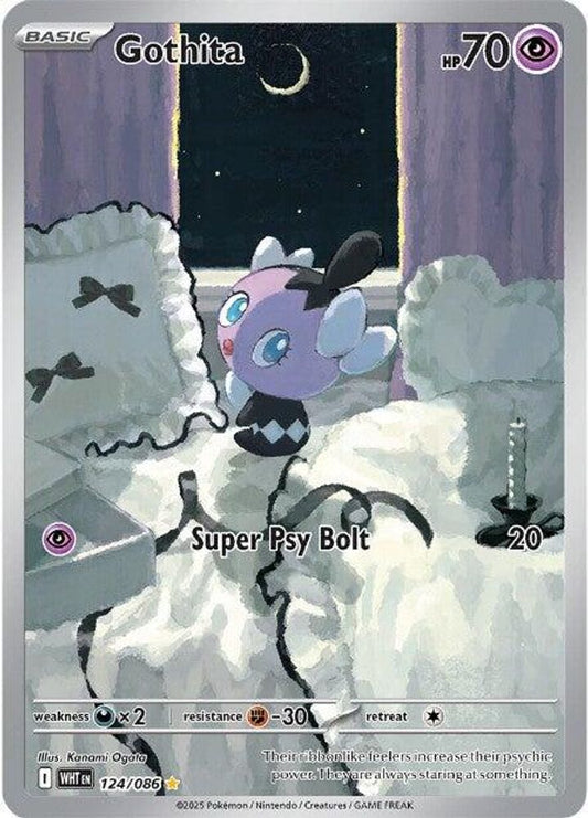 Gothita 124/086 Illustration Rare White Flare Pokemon Holo Near Mint