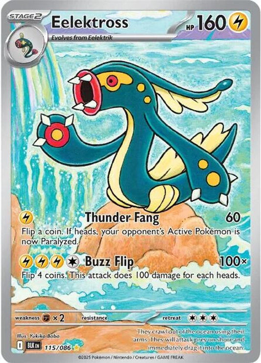 Eelektross 115/086 Holo Illustration Rare Black Bolt Pokemon Near Mint