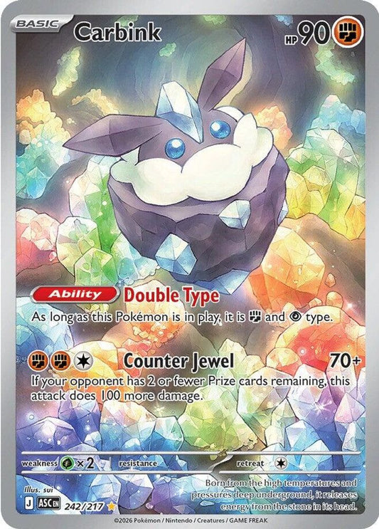 Carbink 242/217 Illustration Rare Ascended Heroes Pokemon Holo Near Mint