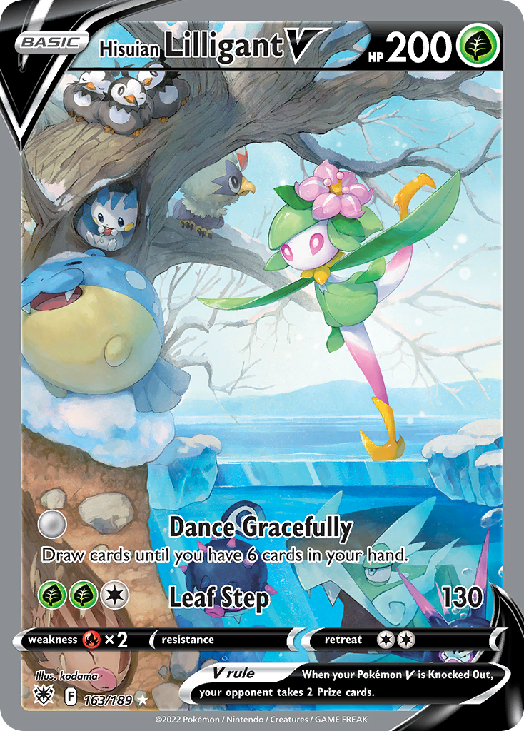 Hisuian Lilligant V 163/189 Ultra Rare Astral Radiance Pokemon Near Mint