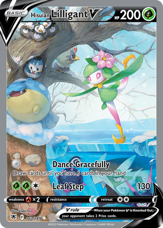 Hisuian Lilligant V 163/189 Ultra Rare Astral Radiance Pokemon Near Mint