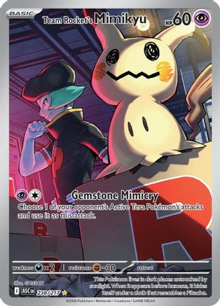 Team Rocket's Mimikyu 238/217 Illustration Rare Ascended Heroes Pokemon NM