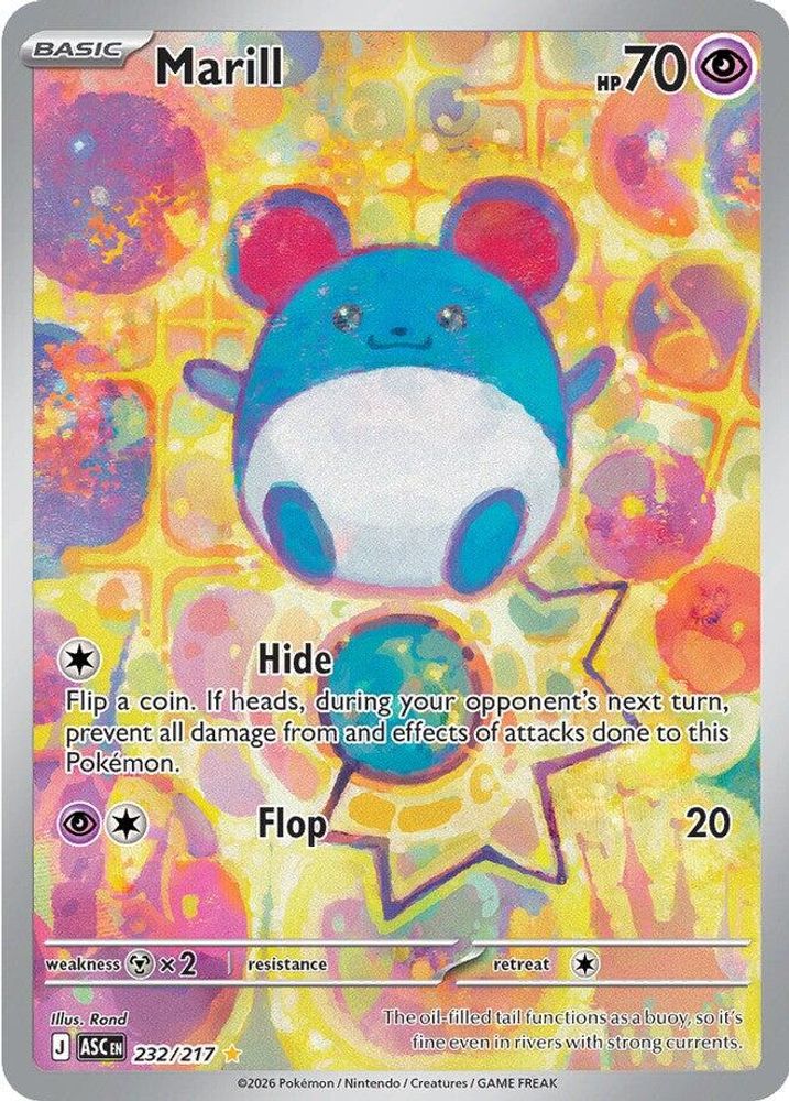 Marill 232/217 Illustration Rare Ascended Heroes Pokemon Holo Near Mint