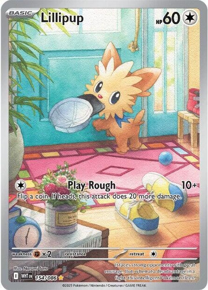 Lillipup 154/086 Holo Illustration Rare White Flare Pokemon Near Mint