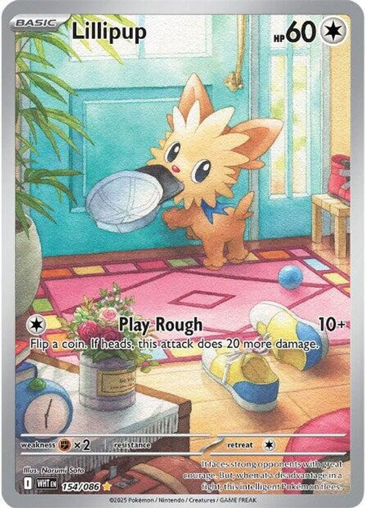 Lillipup 154/086 Holo Illustration Rare White Flare Pokemon Near Mint