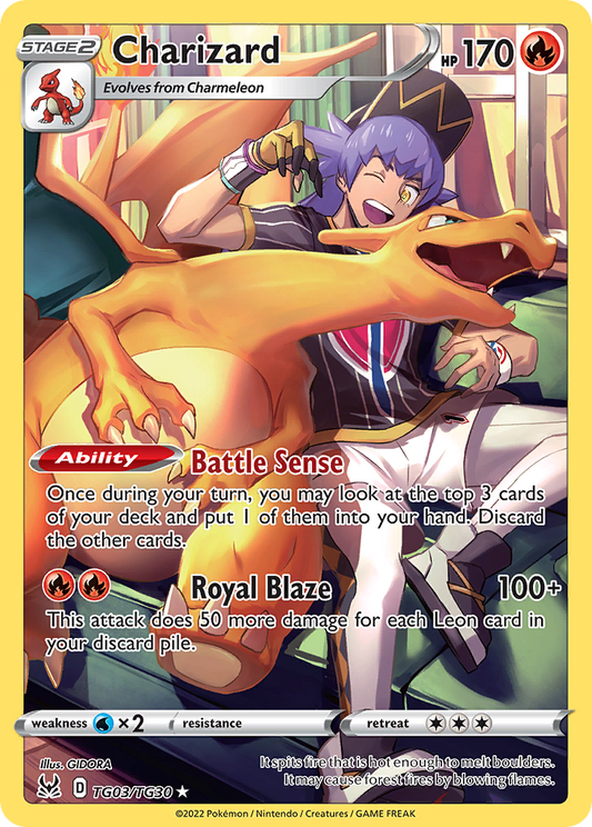Charizard TG03/TG30 Holo Lost Origin Trainer Gallery Pokemon NM