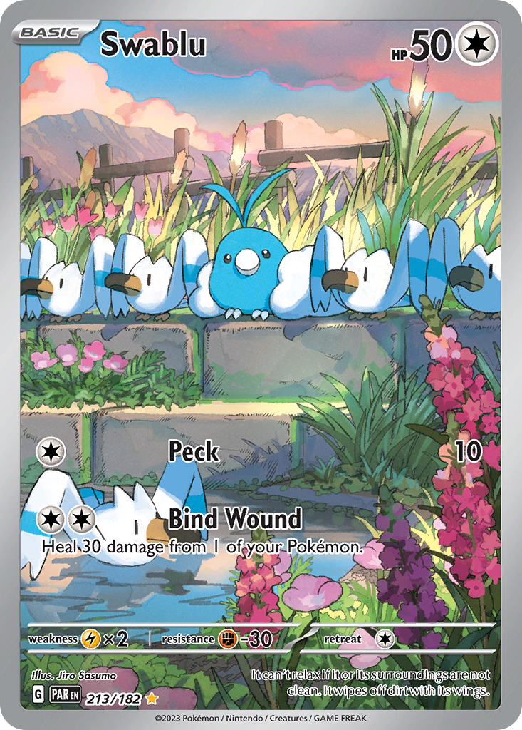 Swablu 213/182 Illustration Rare Paradox Rift Pokemon Near Mint