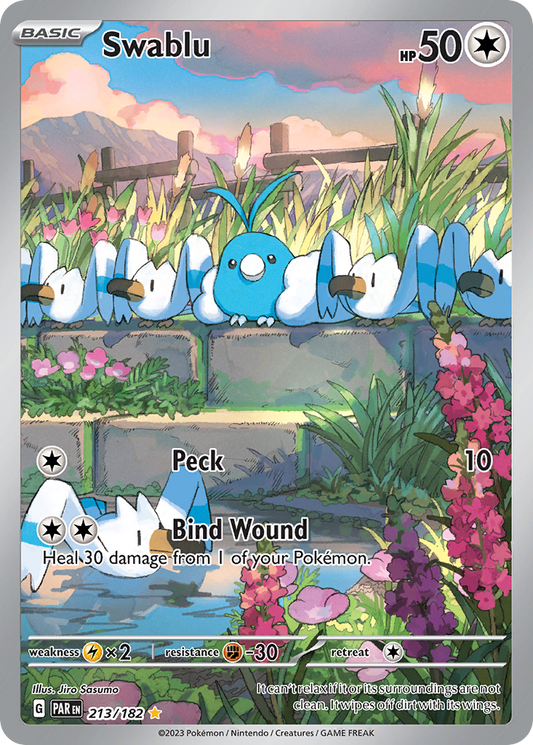 Swablu 213/182 Illustration Rare Paradox Rift Pokemon Near Mint