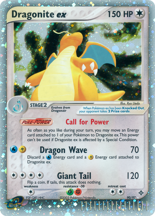 Dragonite ex 90/97 Holo EX Rare Dragon Pokemon Damaged
