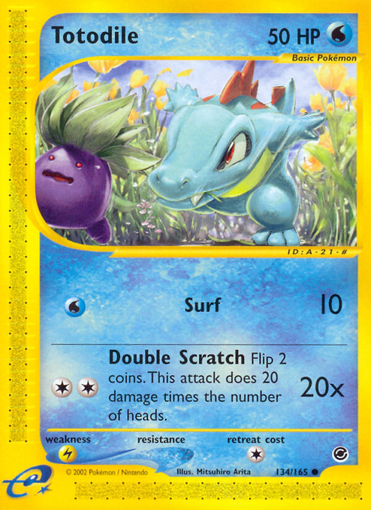 Totodile 134/165 Common Expedition Base Set Pokemon Near Mint