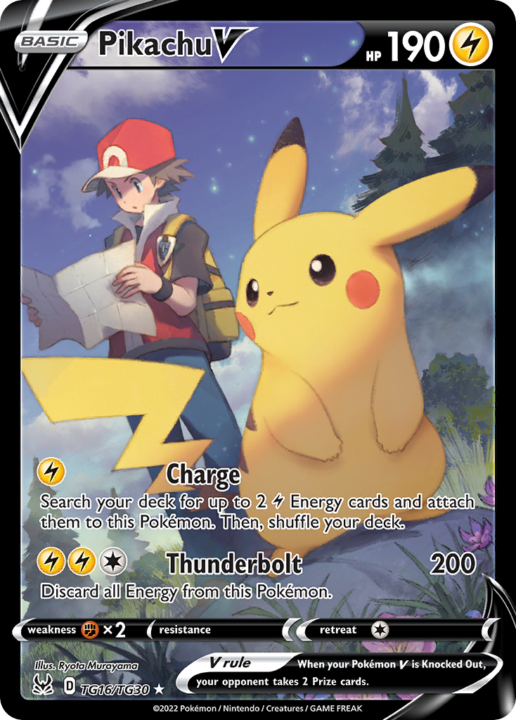 Pikachu V TG16/TG30 Holo V Rare Lost Origin Trainer Gallery Pokemon Near Mint