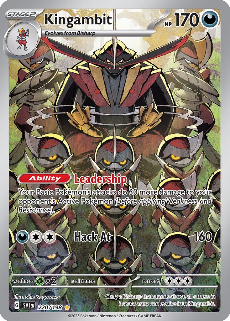 Kingambit 220/198 Illustration Rare Scarlet & Violet Pokemon Near Mint