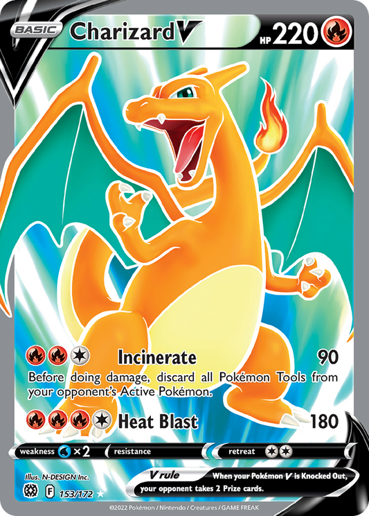 Charizard V 153/172 Ultra Rare Brilliant Stars Pokemon Holo Near Mint