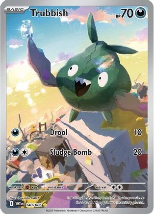 Trubbish 140/086 Illustration Rare White Flare Pokemon Holo Near Mint