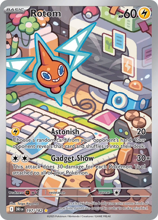 Rotom 197/182 Illustration Rare Destined Rivals Pokemon Holo Near Mint