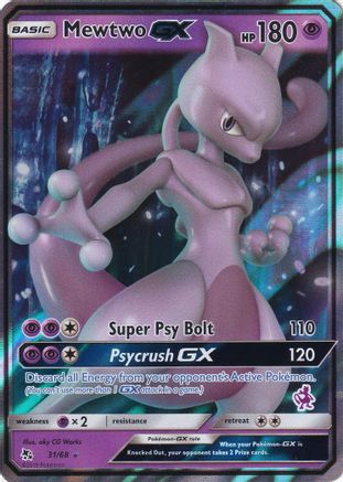 Mewtwo GX - 31/68 (Mewtwo Stamped) 031/068 Holo Promo Battle Academy Pokemon NM