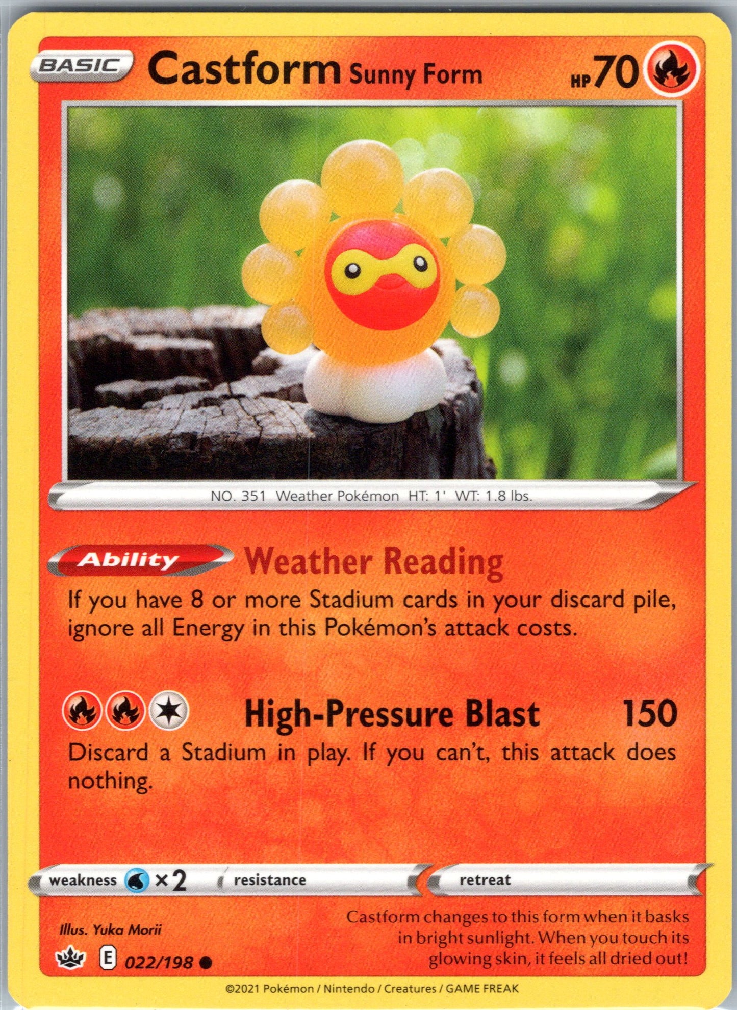 Castform Sunny Form 022/198 Chilling Reign Pokemon Near Mint