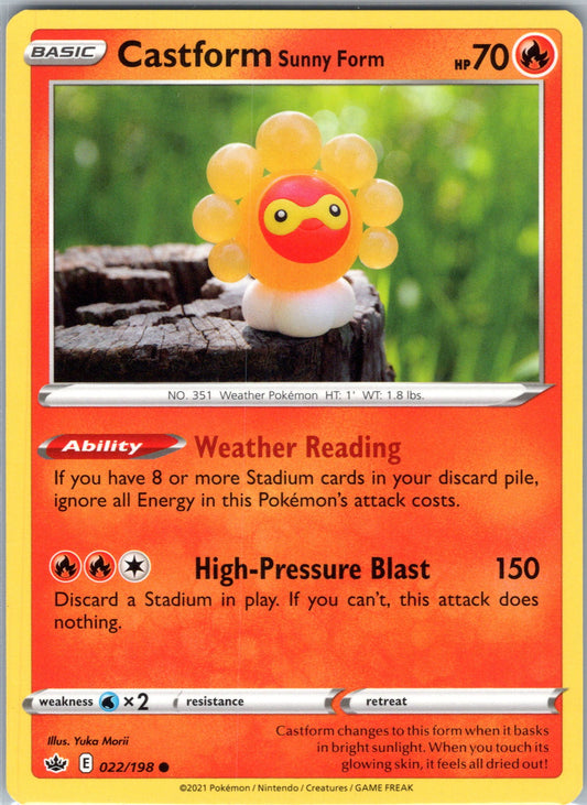 Castform Sunny Form 022/198 Chilling Reign Pokemon Near Mint