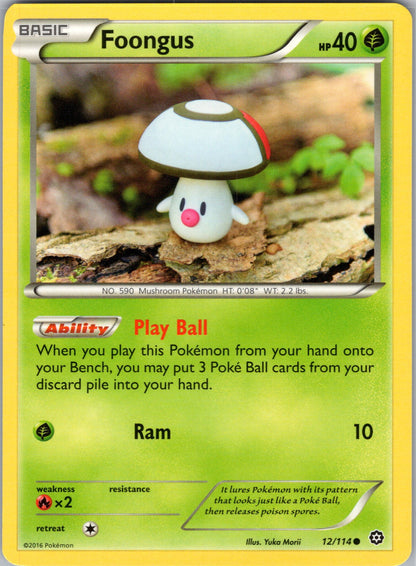 Foongus 12/114 Steam Siege Pokemon Near Mint