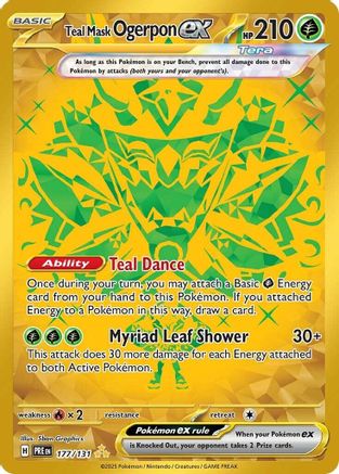 Teal Mask Ogerpon ex 177/131 Holo Hyper Rare Prismatic Evolutions Pokemon NM