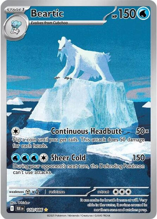 Beartic 110/086 Holo Illustration Rare Black Bolt Pokemon Near Mint