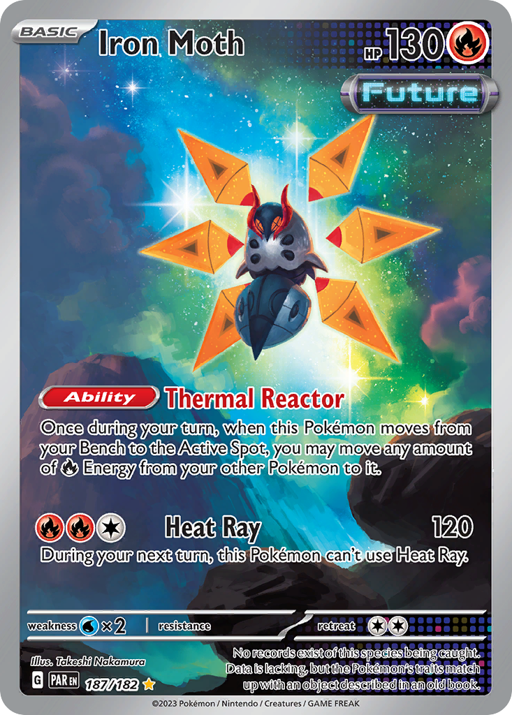 Iron Moth 187/182 Illustration Rare Paradox Rift Pokemon Near Mint