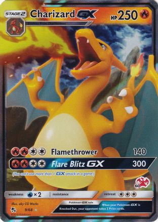 Charizard GX - 9/68 (#60 Charizard Stamped) 009/068 Holo Battle Academy NM