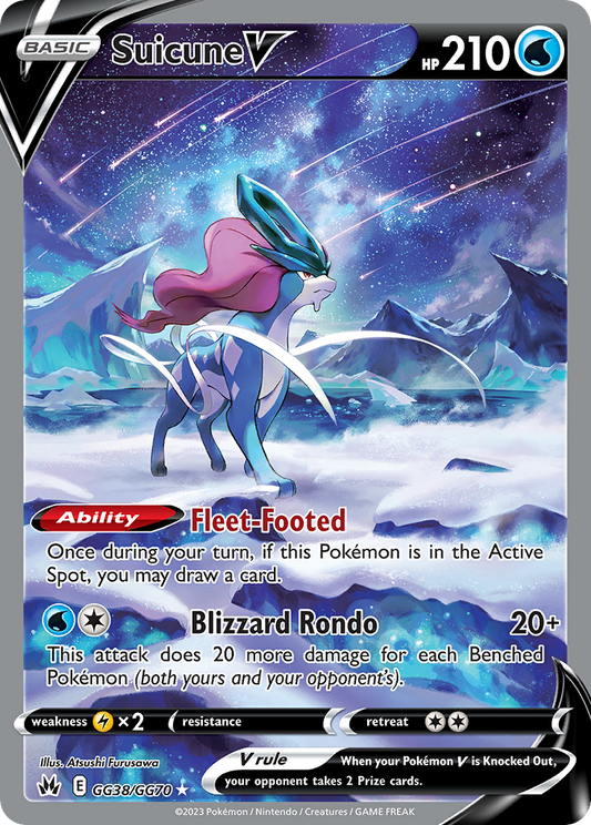 Suicune V GG38/GG70 Holo V Rare Crown Zenith Galarian Gallery Pokemon Near Mint