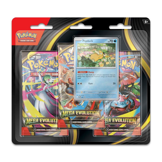 Mega Evolution 3 Booster Packs & Psyduck Promo Card