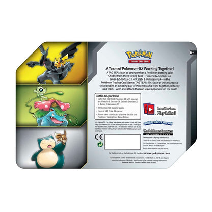 Pokemon - TAG TEAM Tin (Eevee & Snorlax-GX) (Rip in plastic)