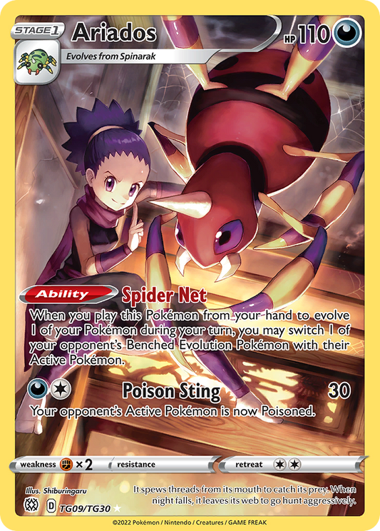 Ariados TG09/TG30 Holo Brilliant Stars Trainer Gallery Pokemon NM