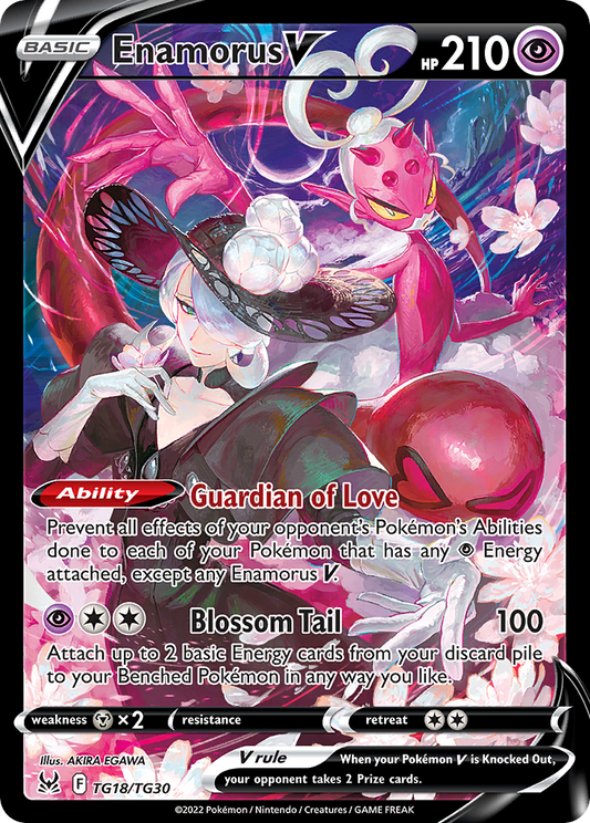 Enamorus V TG18/TG30 Holo V Rare Lost Origin Trainer Gallery Pokemon Near Mint