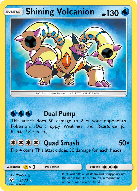 Shining Volcanion 27/73 Rare Shining Shining Legends Pokemon Holo Near Mint
