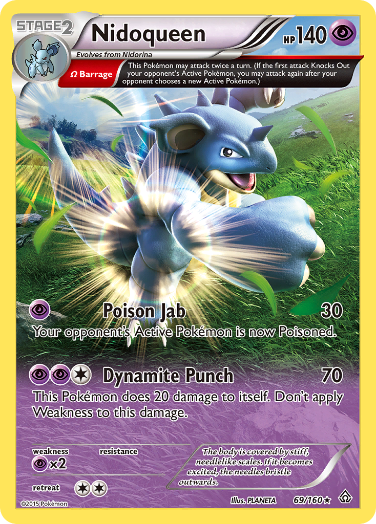 Nidoqueen 69/160 Rare Primal Clash Pokemon Reverse Holo Near Mint