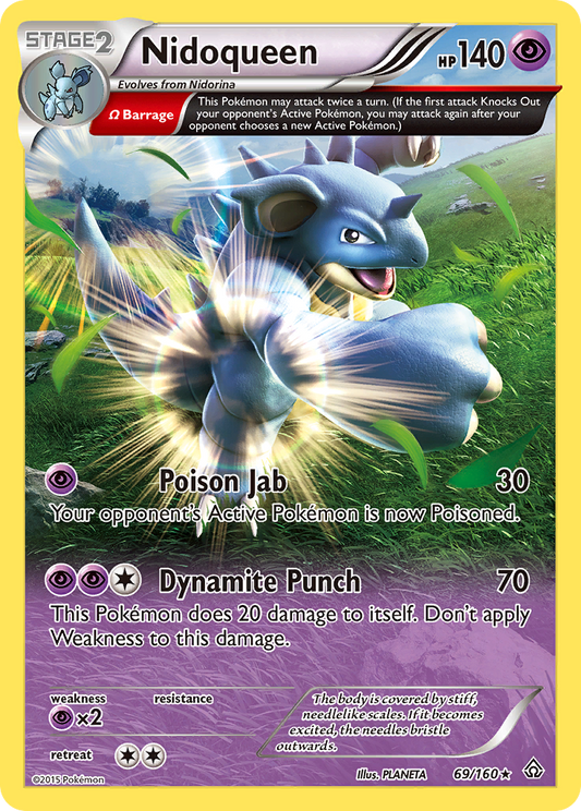 Nidoqueen 69/160 Rare Primal Clash Pokemon Reverse Holo Near Mint