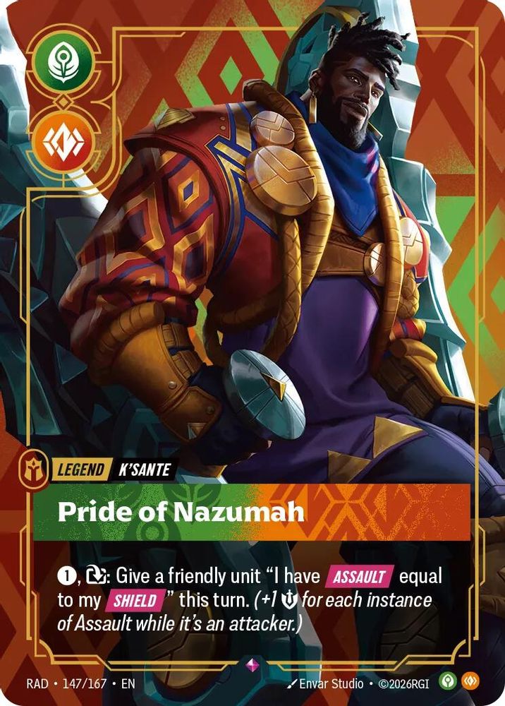 K'Sante, Pride of Nazumah 147/167 Rare Radiance Riftbound Foil Near Mint