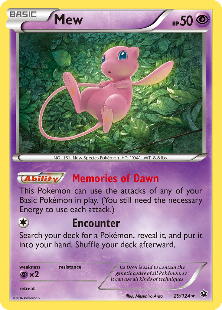 Mew 29/124 Holo Rare Fates Collide Pokemon Lightly Played