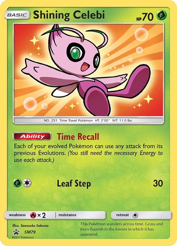Shining Celebi - SM79 Holo Promo Sun & Moon Promo Pokemon Near Mint