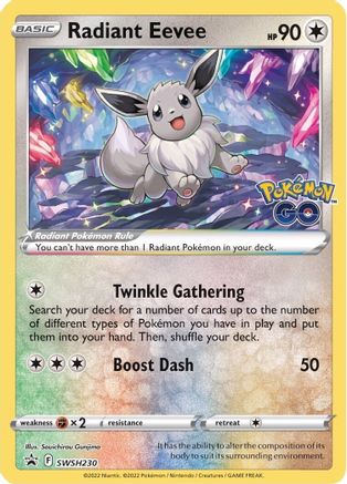 Radiant Eevee SWSH230 Holo Promo Sword & Shield Promo Pokemon Holo Near Mint
