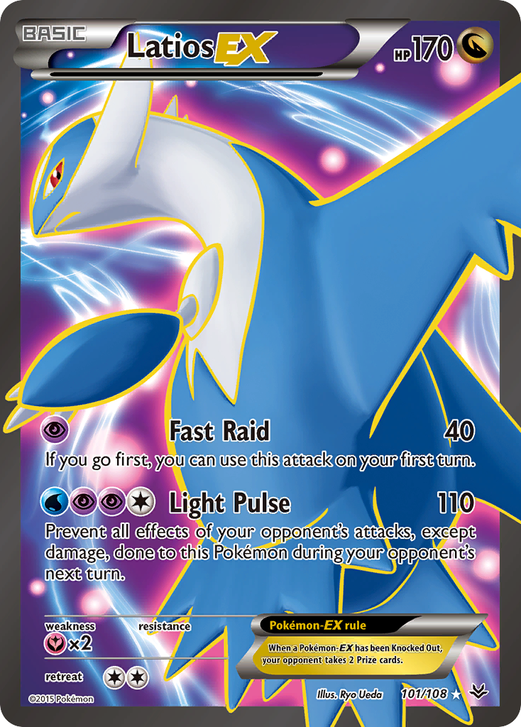 Latios EX 101/108 Ultra Rare Roaring Skies Pokemon Holo Lightly Played