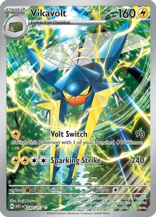 Vikavolt 230/217 Illustration Rare Ascended Heroes Pokemon Holo Near Mint