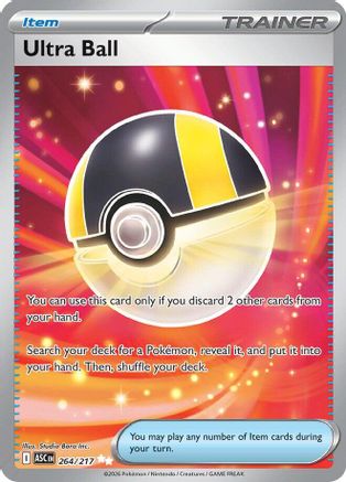Ultra Ball 264/217 Ultra Rare Ascended Heroes Pokemon Near Mint