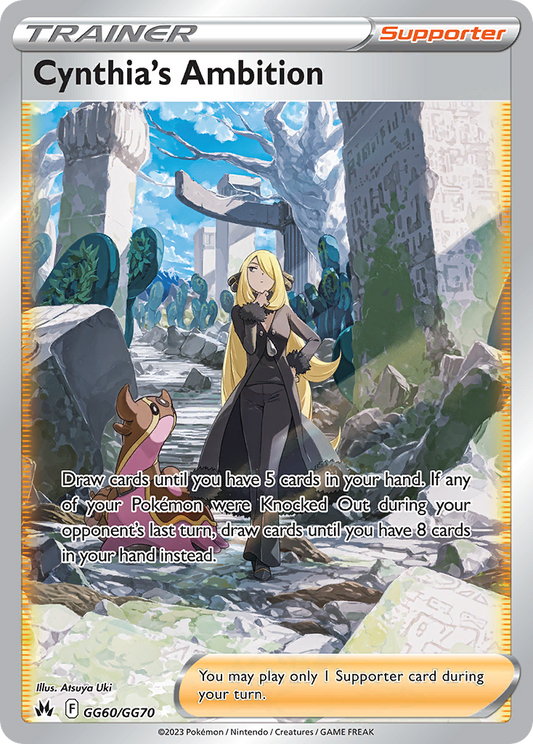 Cynthia's Ambition GG60/GG70 Crown Zenith Galarian Gallery Pokemon Holo NM
