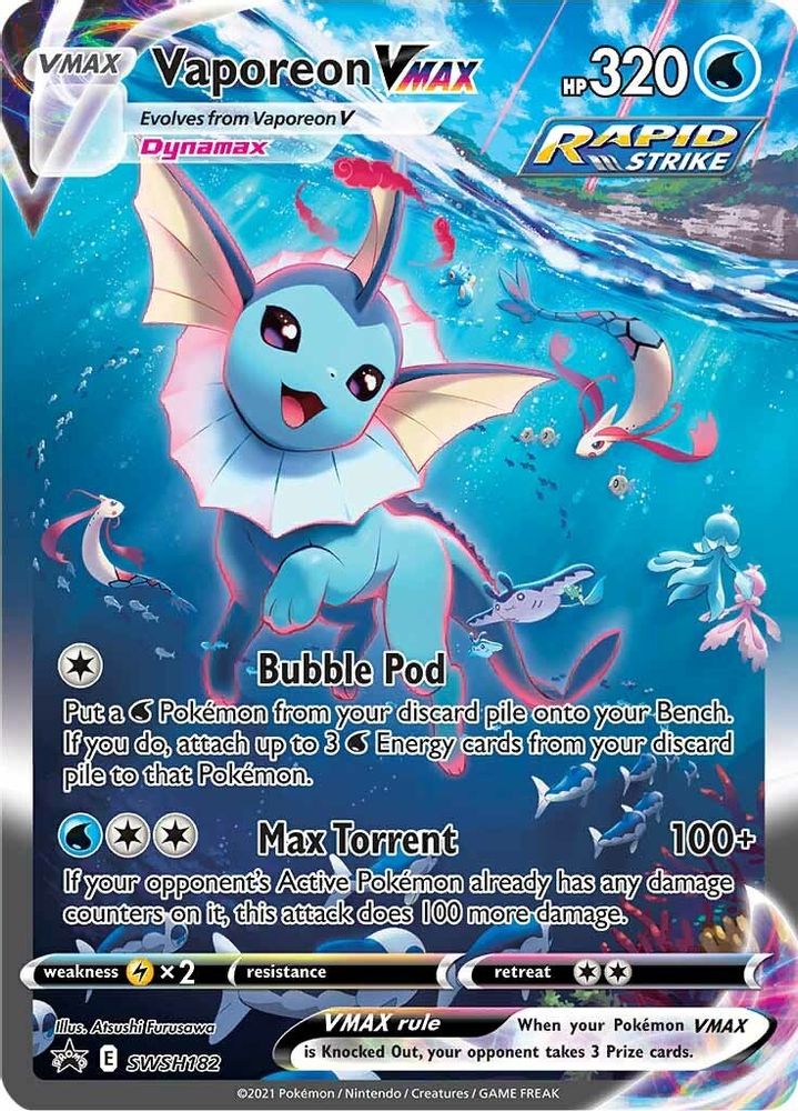 Vaporeon VMAX SWSH182 Holo Promo Sword & Shield Promo Pokemon Near Mint